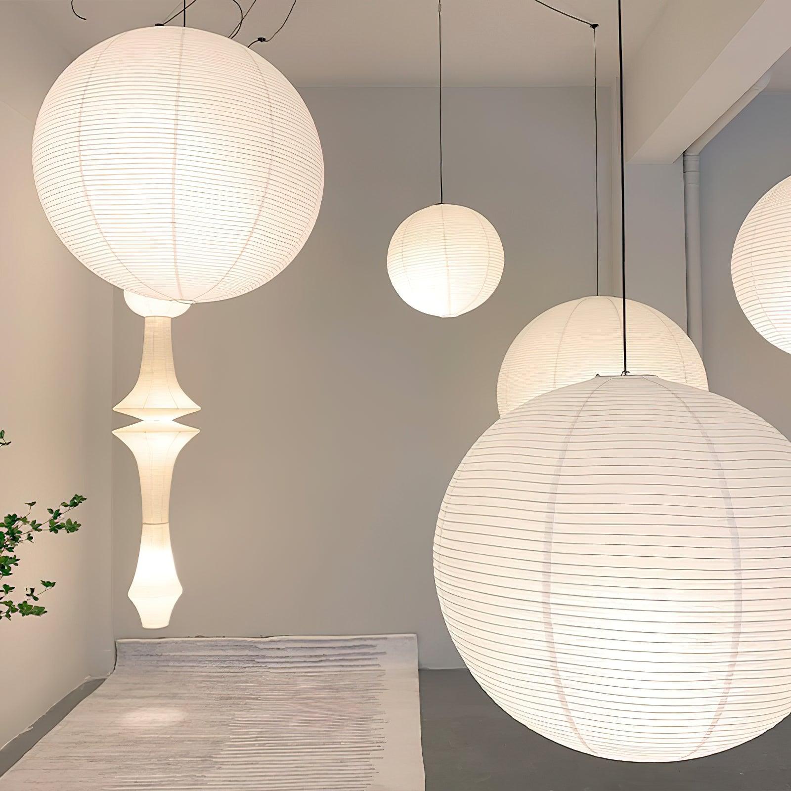 Pendant Swag Light With Soft Warm Washi Glow
