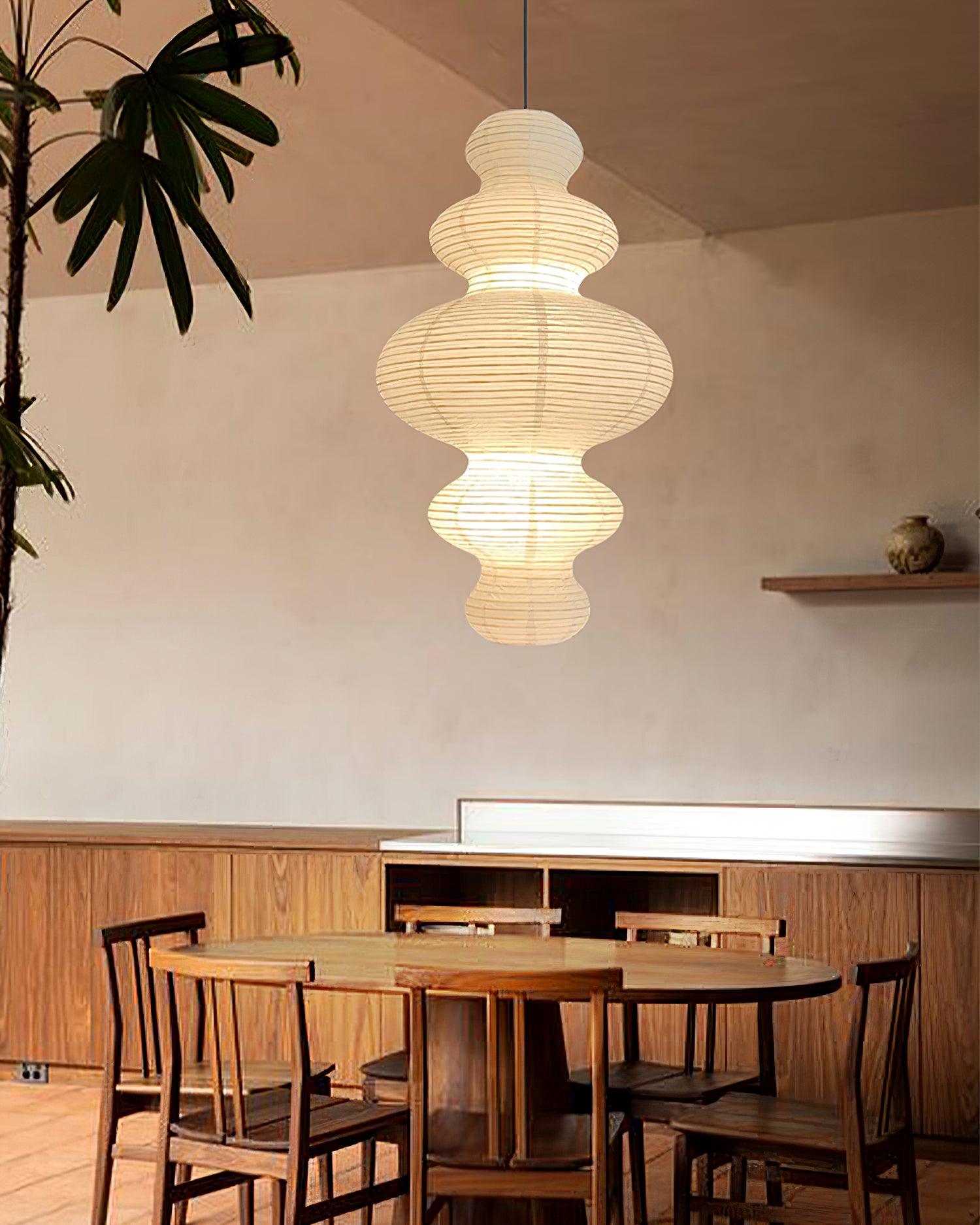 Soft Ambient Dimmable Pendant Lamp With White Paper Shade