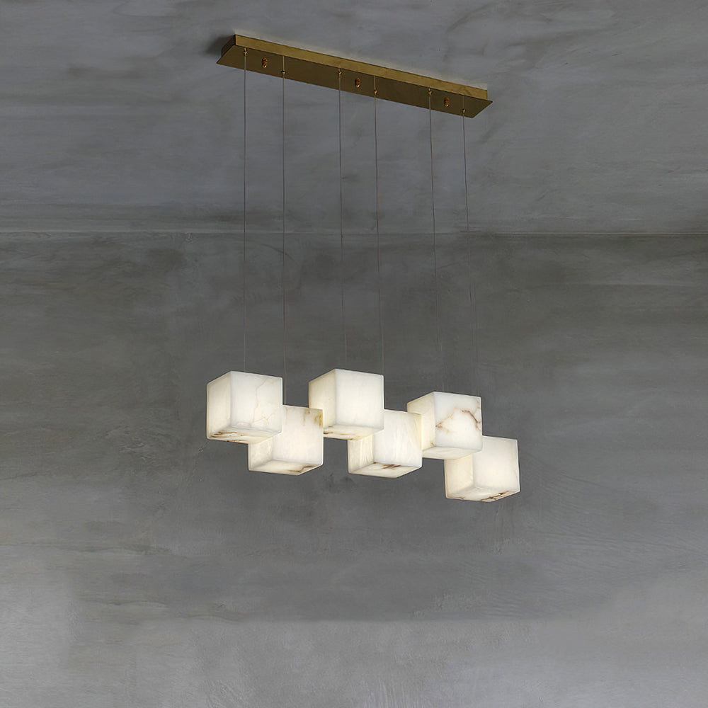 Adjustable Alabaster Geometric Kitchen Pendant Lights