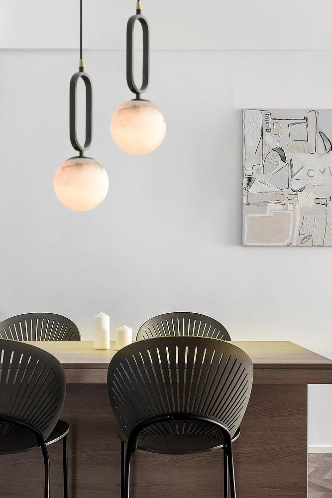 Elegant Alabaster Ball Pendant Light for Soft Ambient Glow