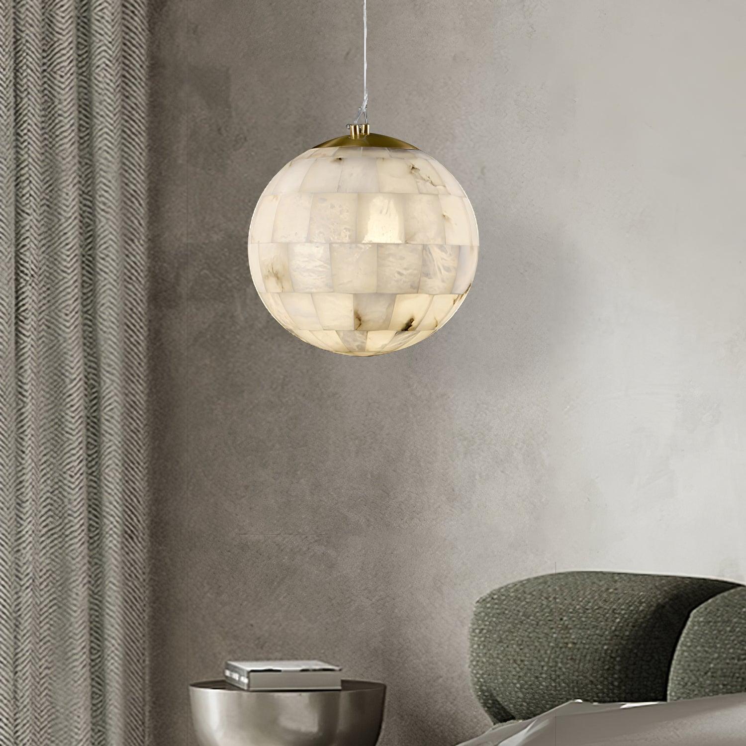 Alabaster Globe Pendant Lamp For Warm Glow