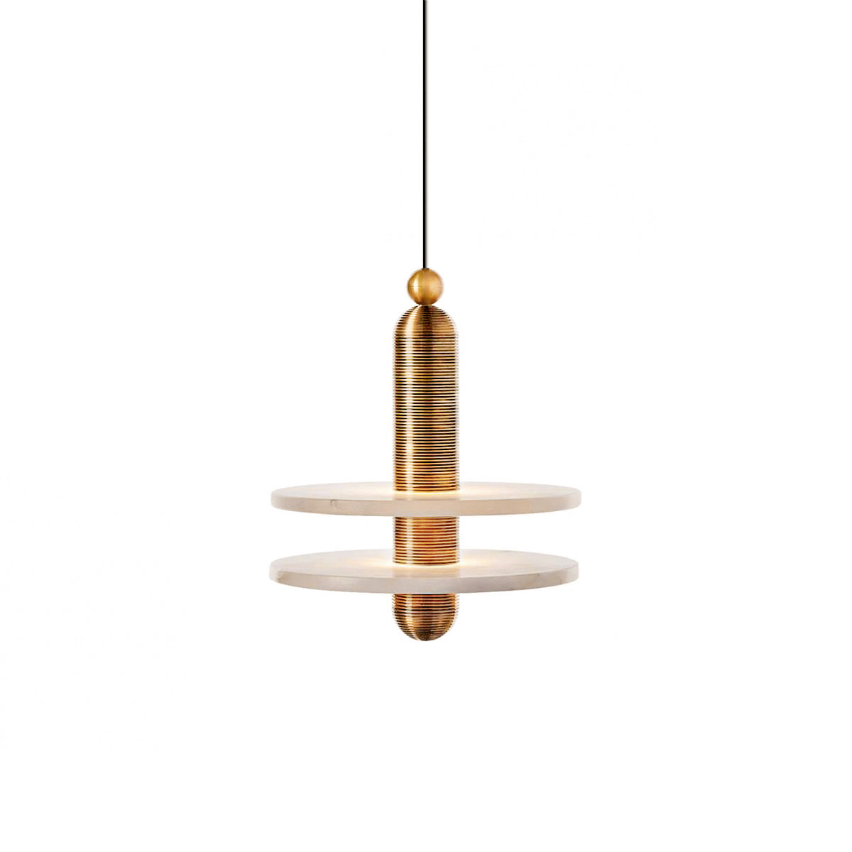 Suspension Comète Créative En Laiton Et Albâtre LED Intégrée