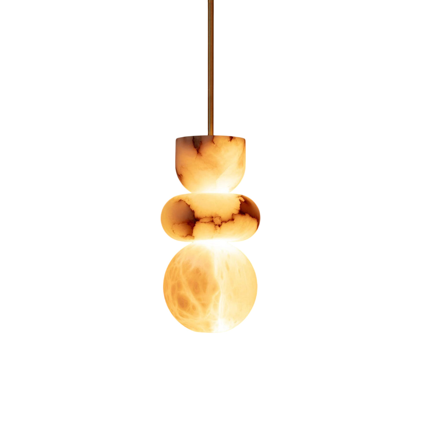 Alabaster Pendant Light With Brass Body For Warm Ambience
