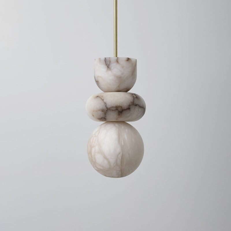 Alabaster Pendant Light With Brass Body For Warm Ambience