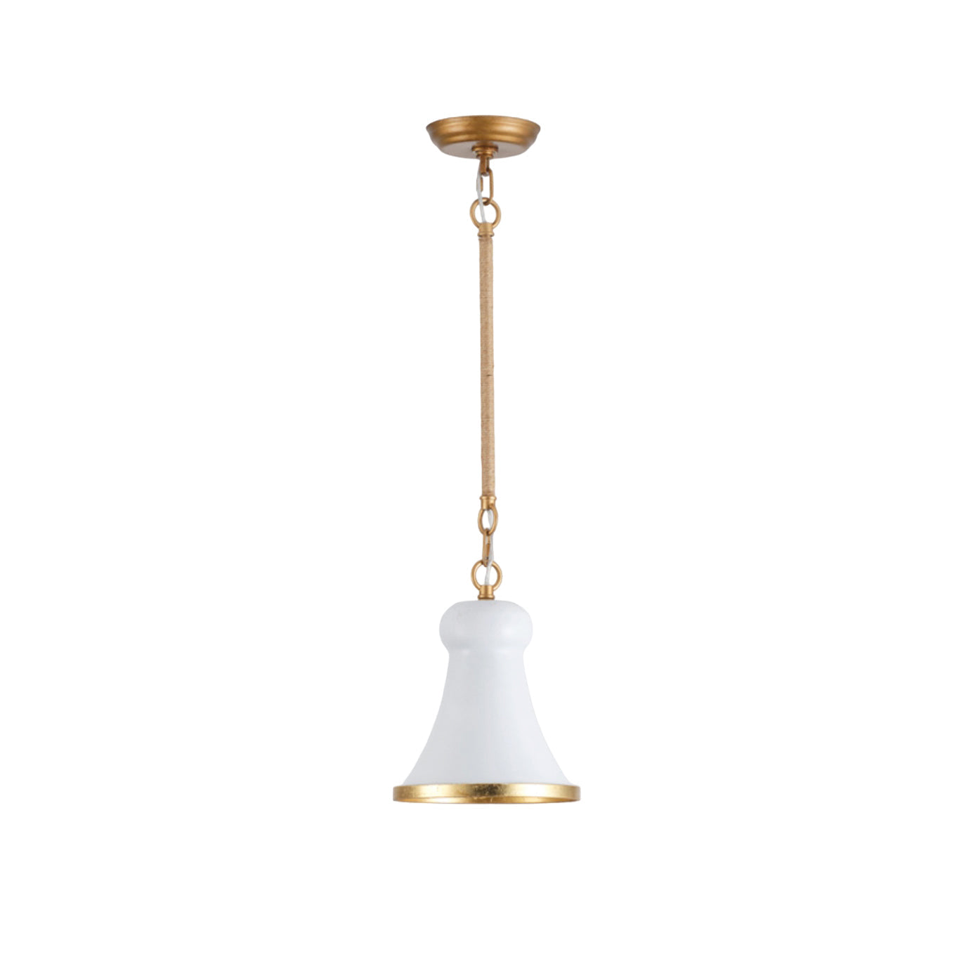 Sleek Metal Pendant Lamp With Rope Detail
