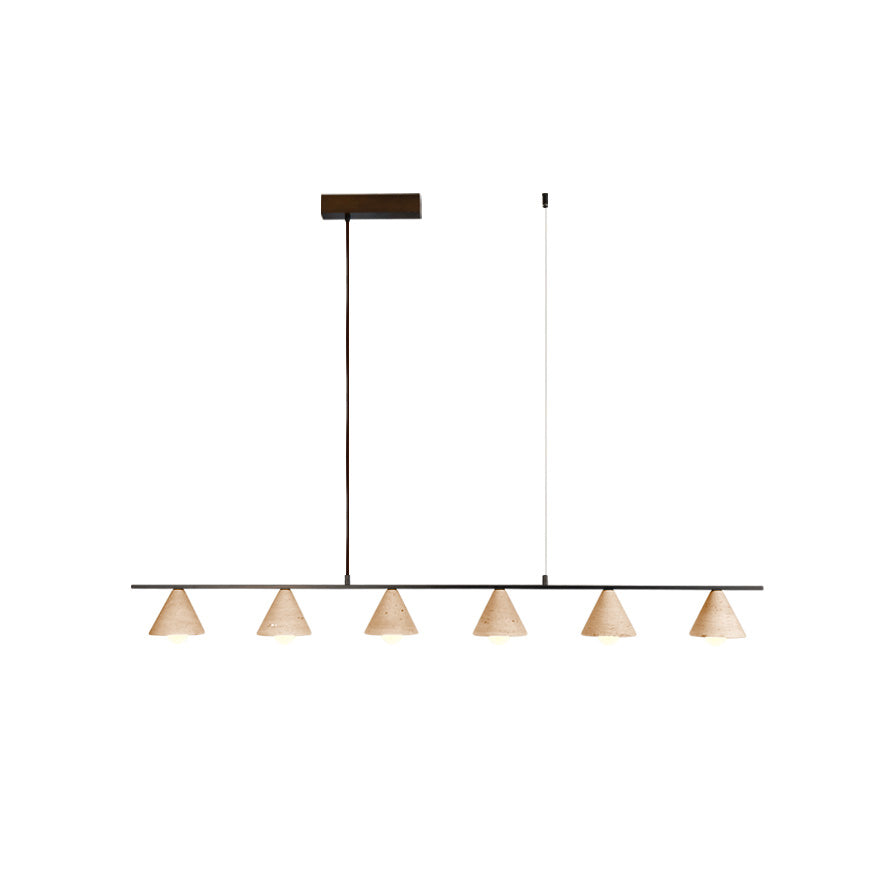 Six Head Travertine Pendant Lamp for Warm Ambience