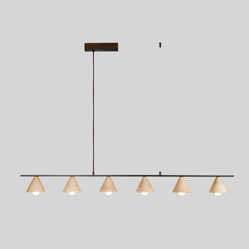 Six Head Travertine Pendant Lamp for Warm Ambience
