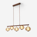Faylen Amber Glass Linear Pendant Light With Integrated LED