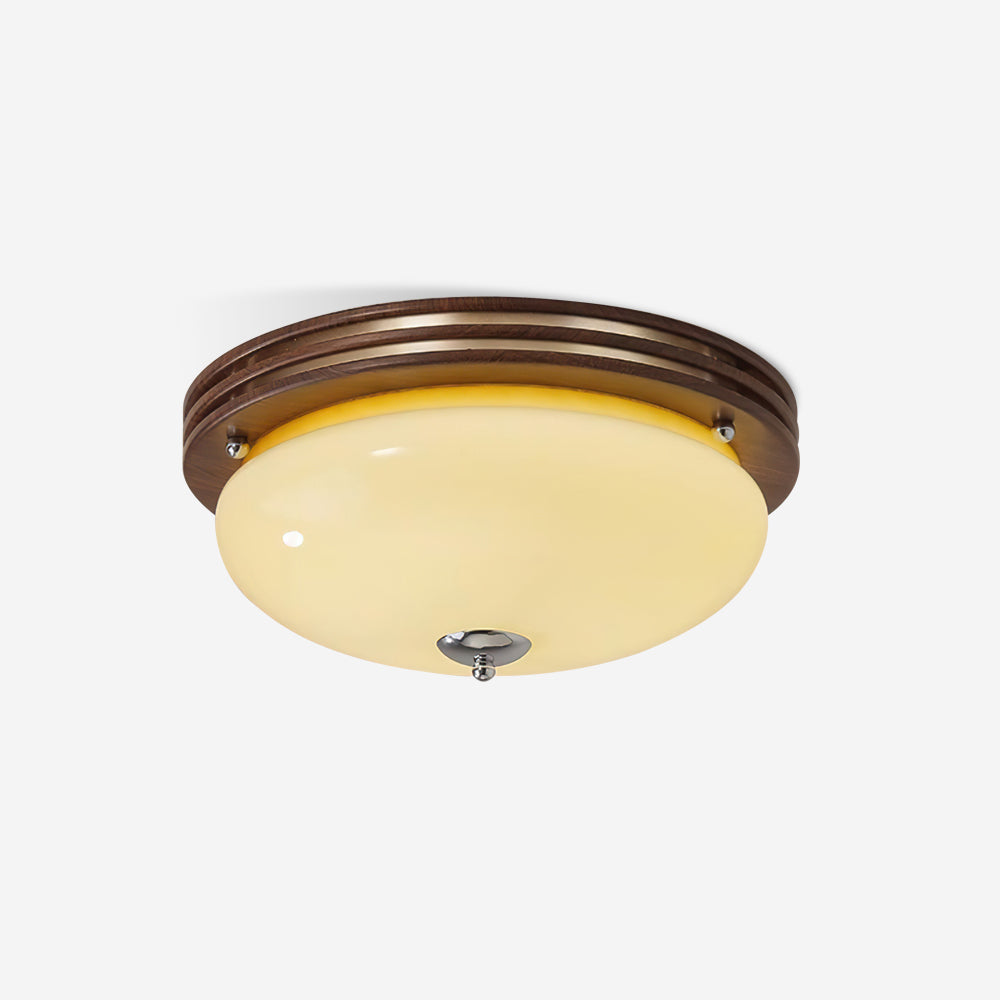 Aurora Glass Flush Ceiling Light Dimmable With Metal Canopy