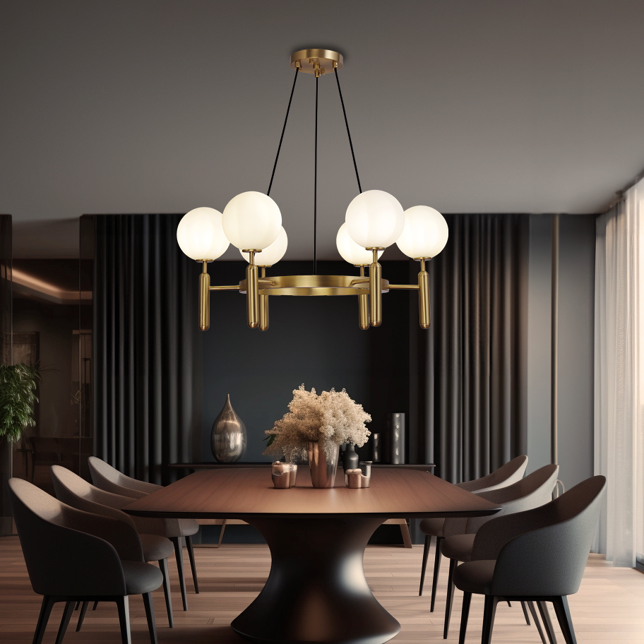 Gold White Glass Metal Pendant Light With Timeless Appeal