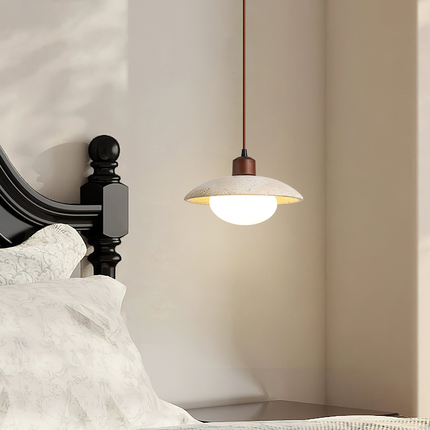 Travertine Dome Pendant Light For Warm Ambient Glow