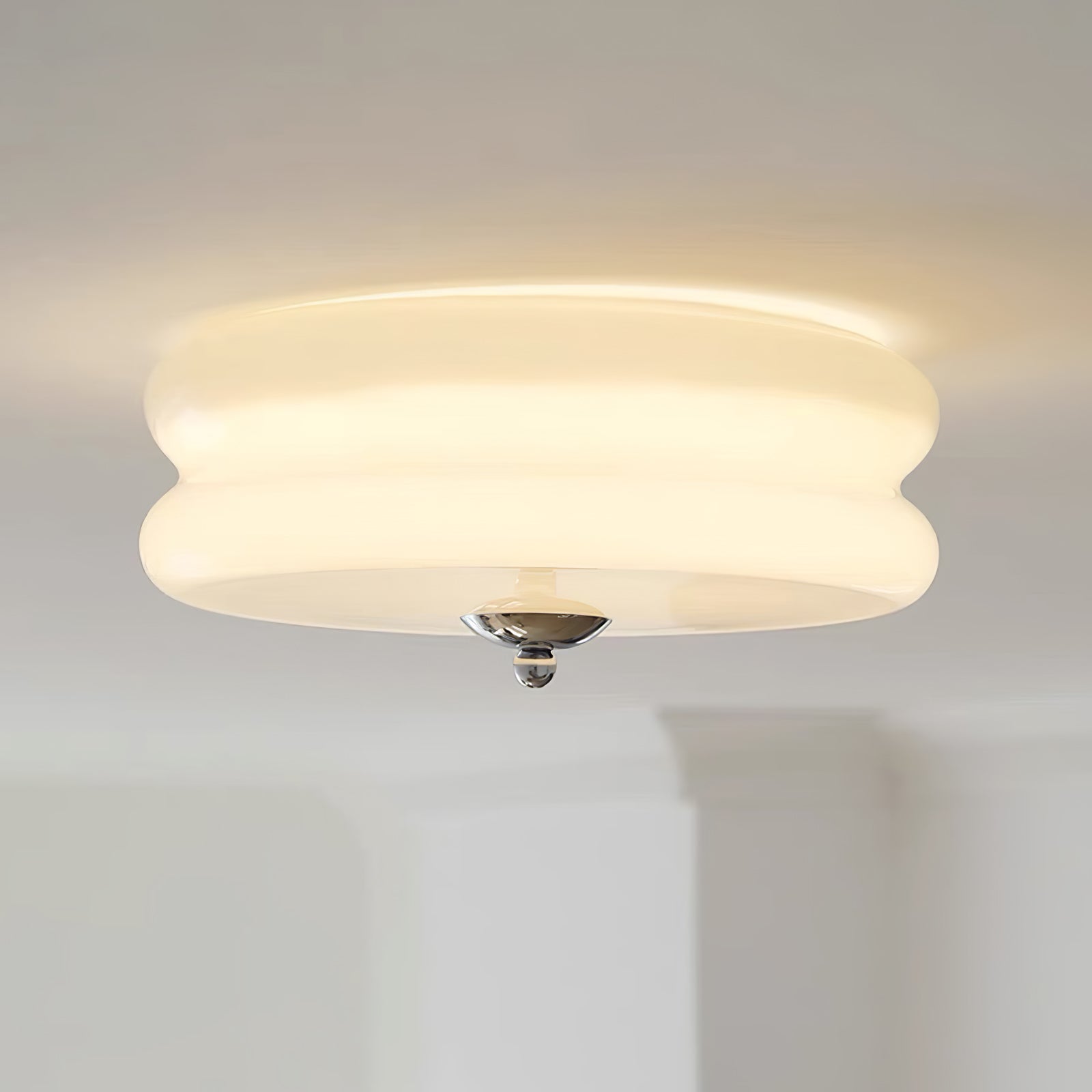 Minimalist Two Layer Frosted Glass Flush Mount Ceiling Light