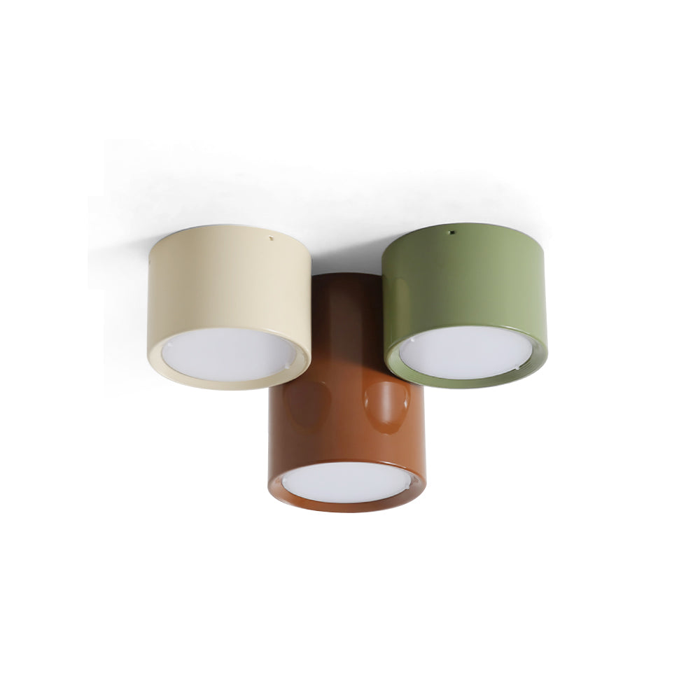 Colorful Minimalist Cylindrical Metal Ceiling Light