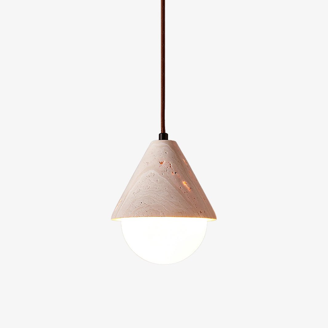 Travertine Cone Pendant Light For Ambient Indoor Lighting