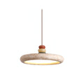 Yellow Travertine Marble Pendant Lamp With Warm Glow
