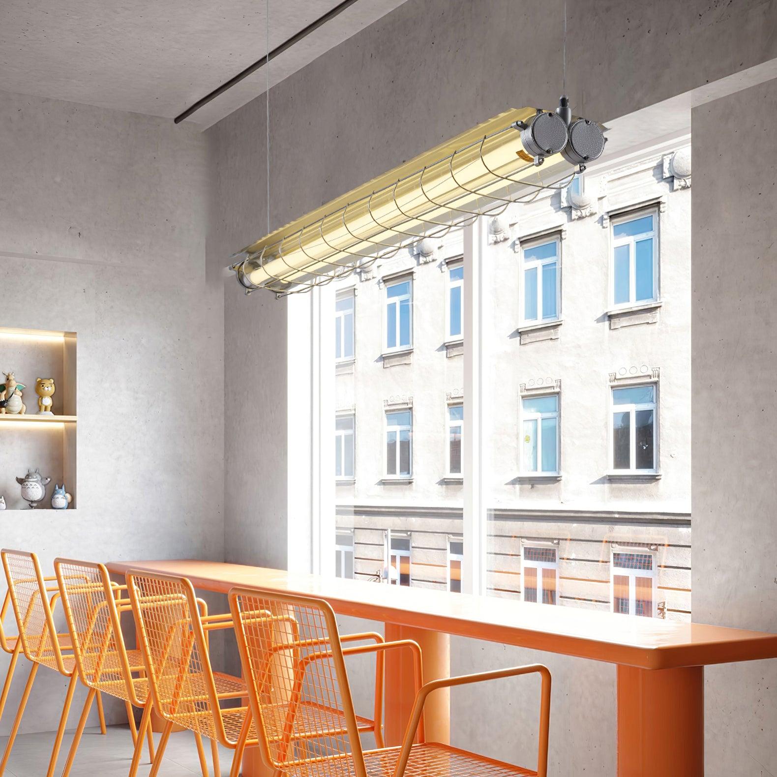 Industrial Linear Pendant Light With Integrated LED