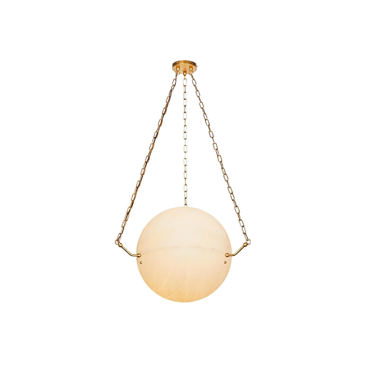 Minimalist Alabaster Pendant Light With Copper Finish