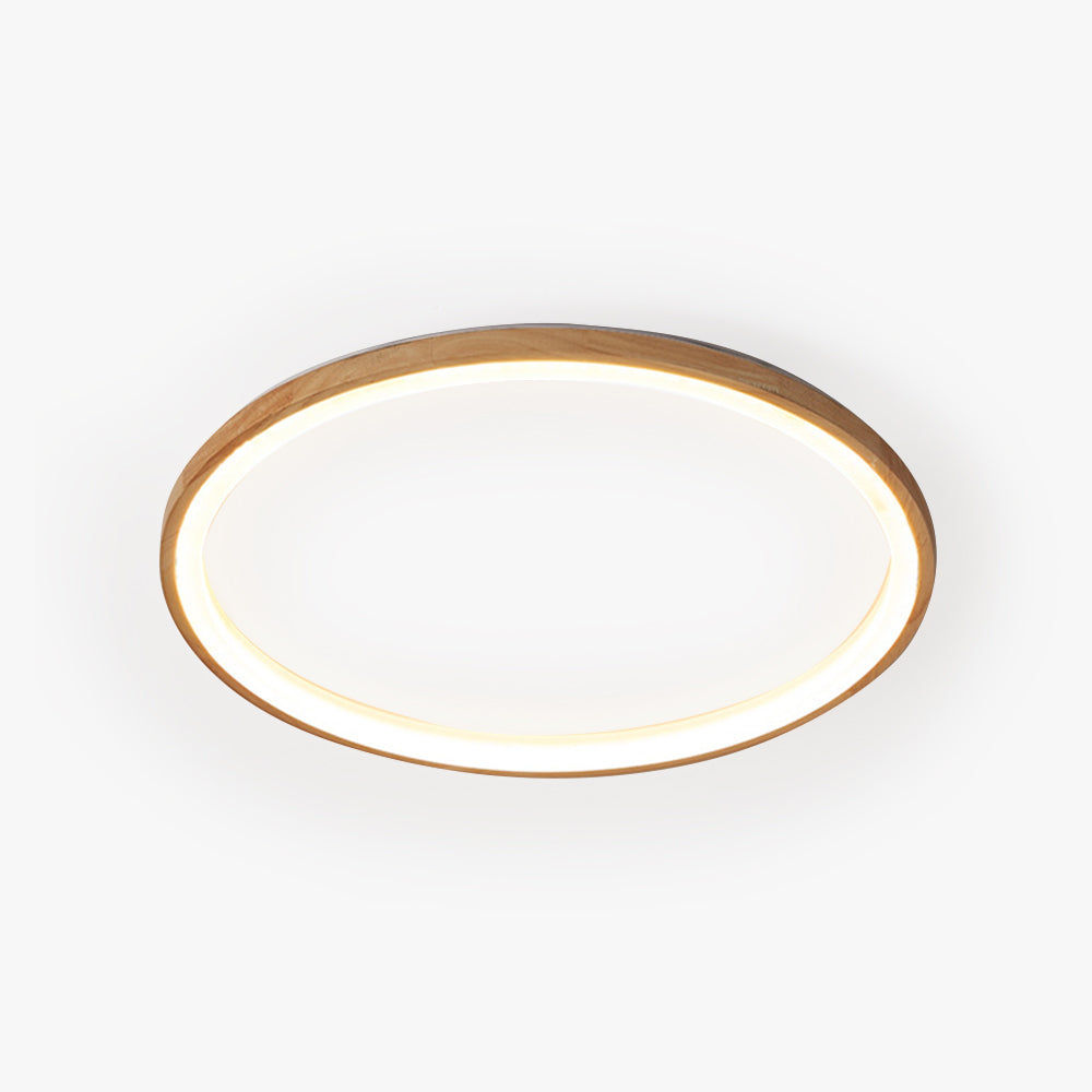 Wooden Halo Flush Mount Ceiling Light With Three Colour Temperatures
