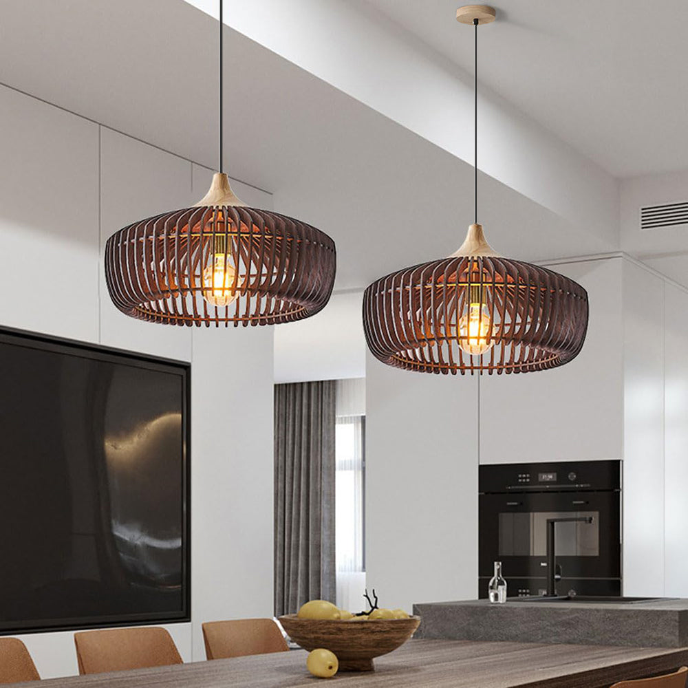 Nordic Japanese Wood Pendant Light For Warm Ambience
