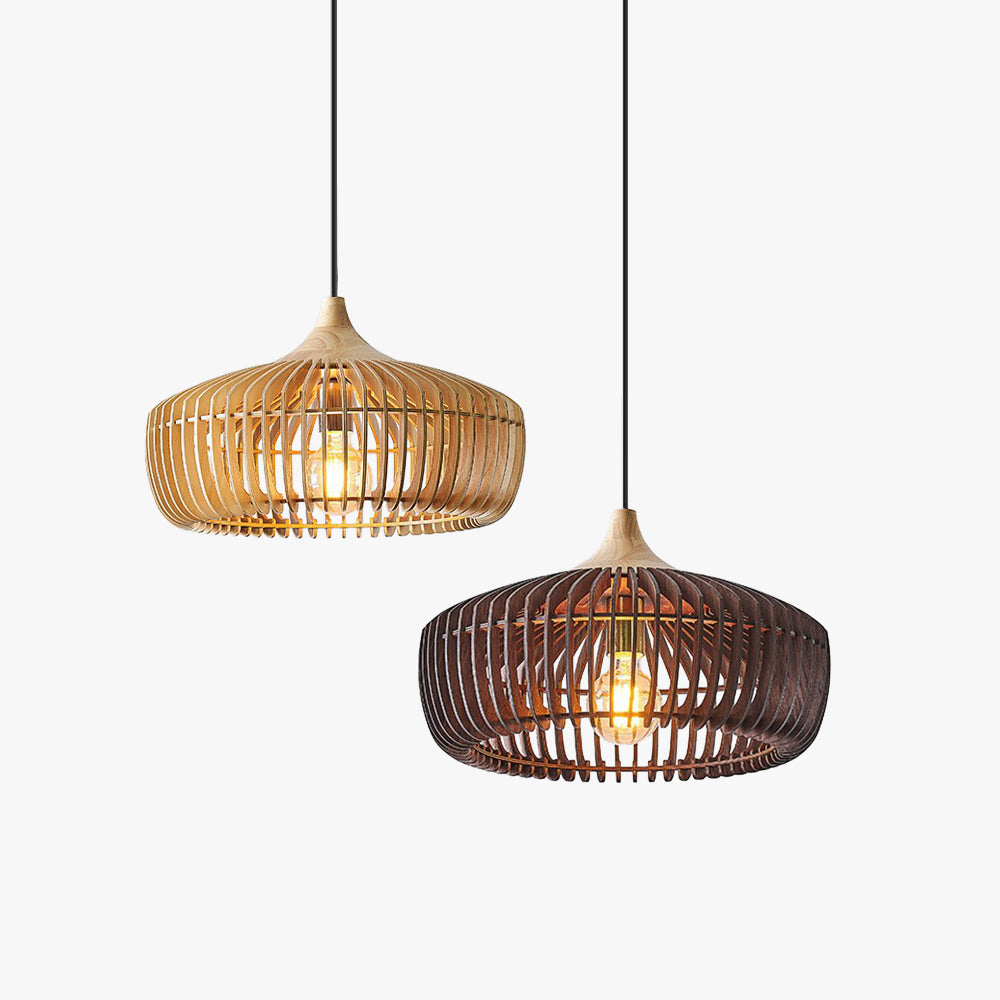 Nordic Japanese Wood Pendant Light For Warm Ambience
