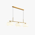 Cream Glass Pendant Light With Three Shades And Warm Glow