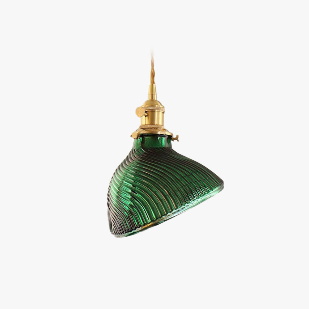 Retro LED Pendant Light For Dining Room Green Glass