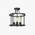 Industrial LED Flush Mount Lantern Ceiling Light For Living And Dining