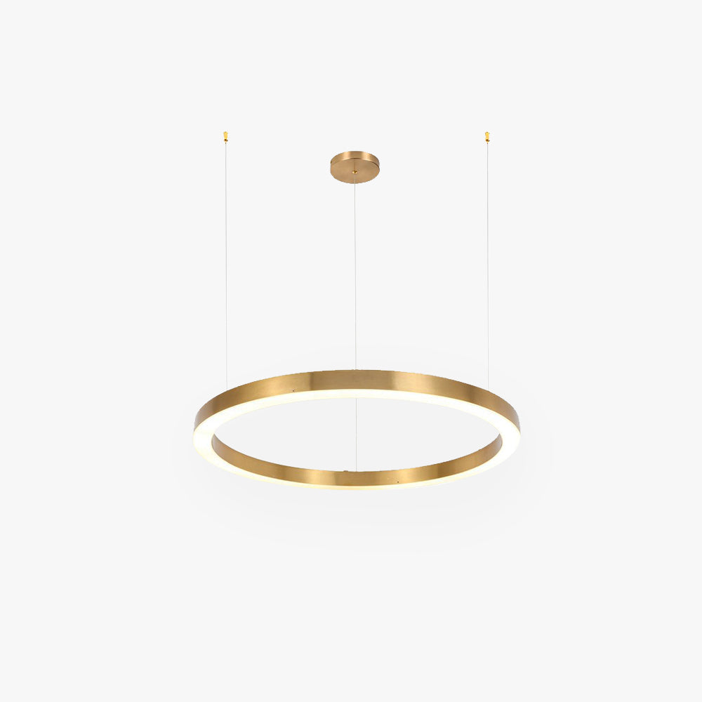 Suspension Luminaire Anneau Métal Doré Éclairage Moderne Élégant