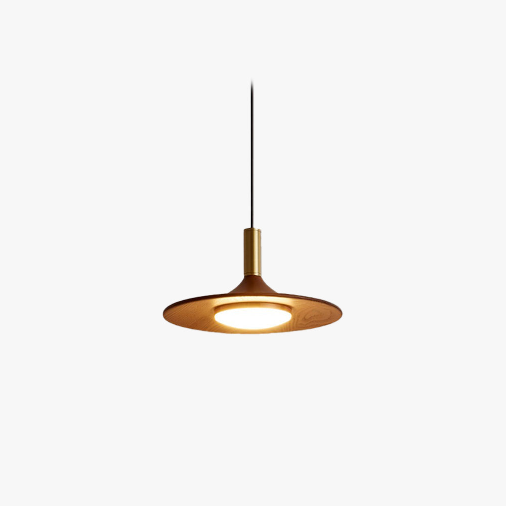 Rustic Cap Wood Pendant Light Natural Finish