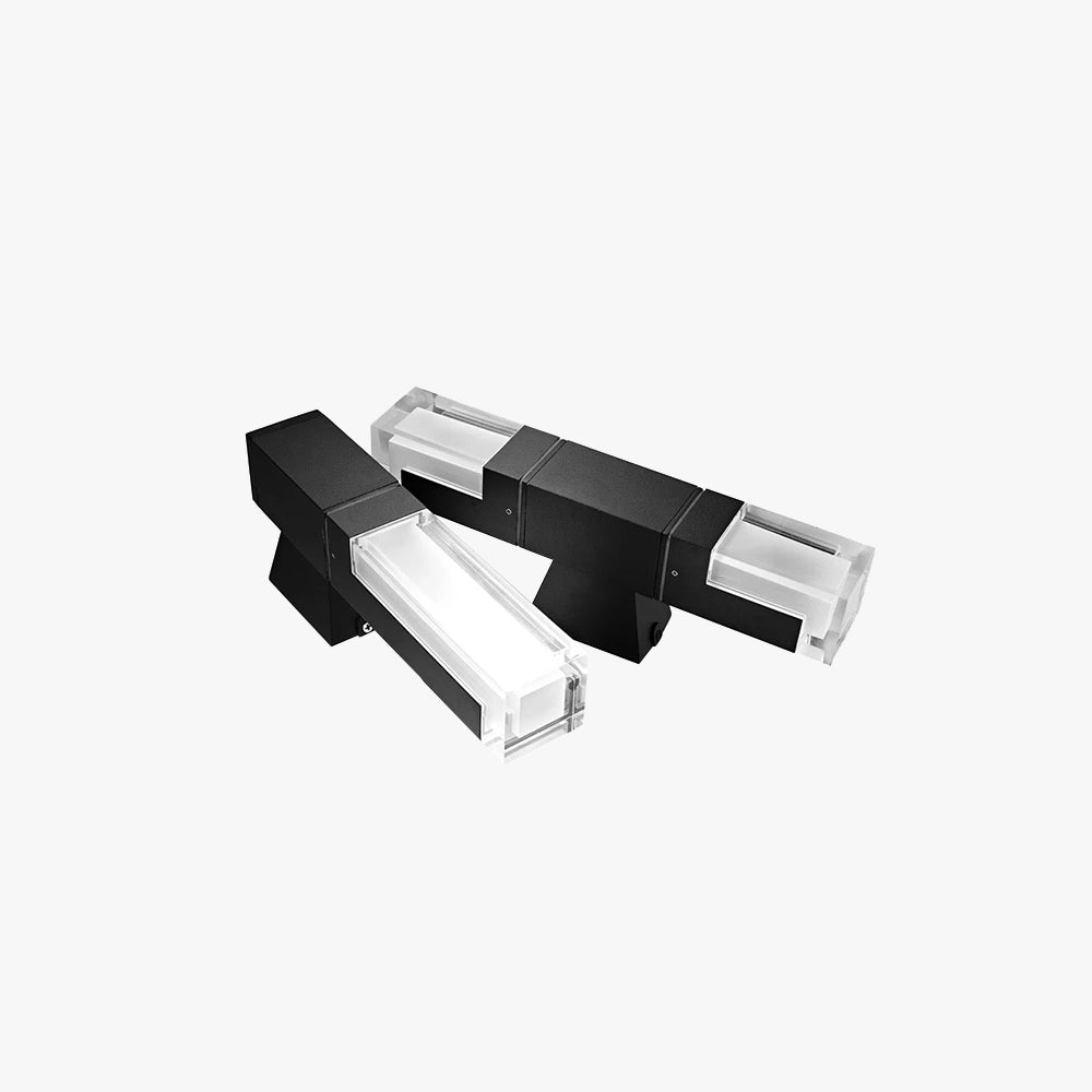 Rectangular Double Head Metal Outdoor Wall Light IP65 Rated