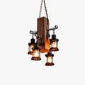 Wooden Industrial Lantern Pendant Light For Cozy Ambience