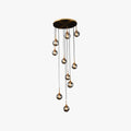 Ambient Spiral Glass Pendant Lamp for Staircase