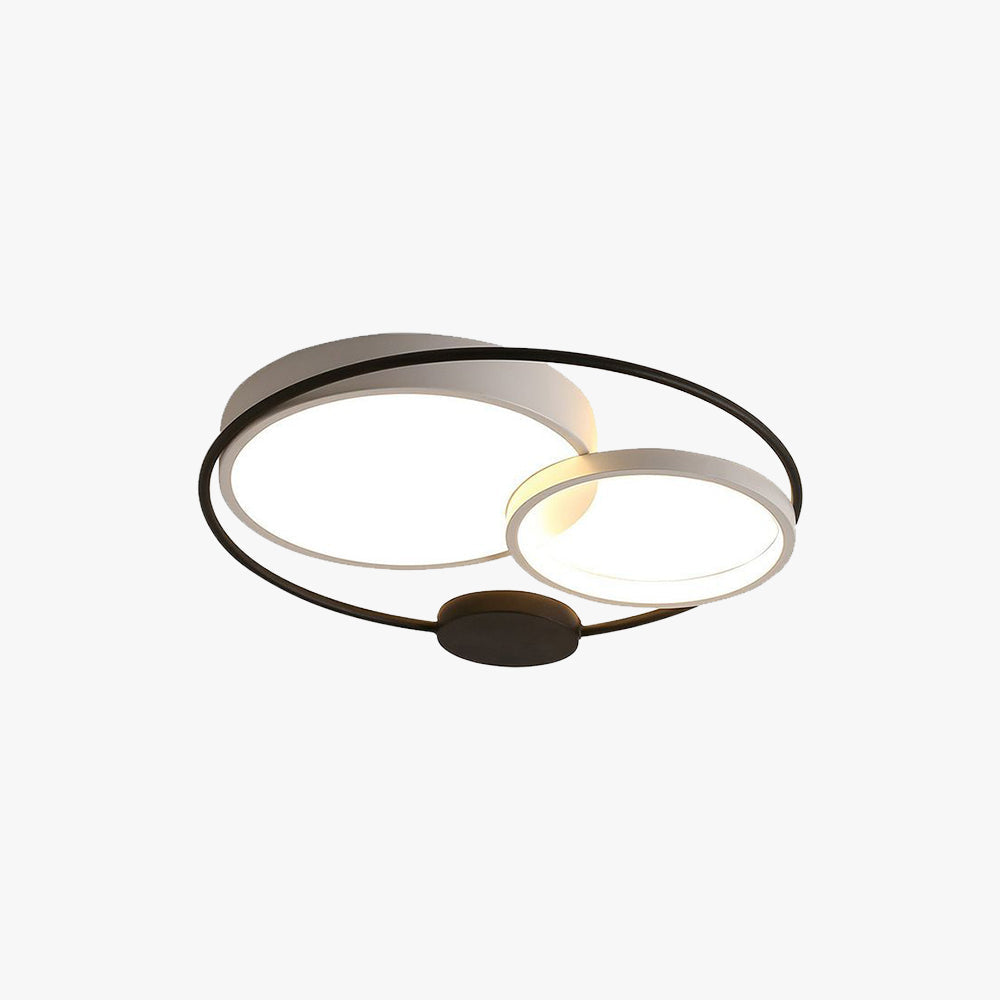 Two Tone Circular LED Flush Mount Ceiling Light Black And White