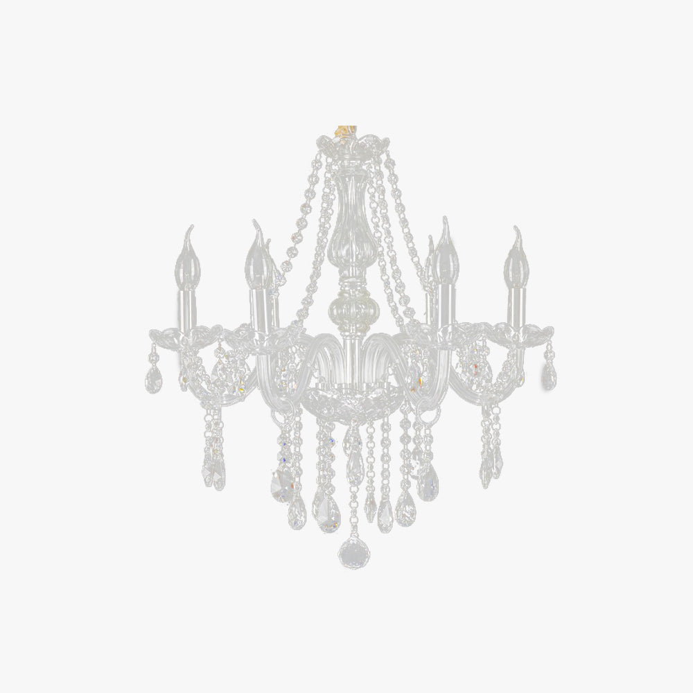 Elegant Clear Crystal Candlestick Chandelier For Living Room