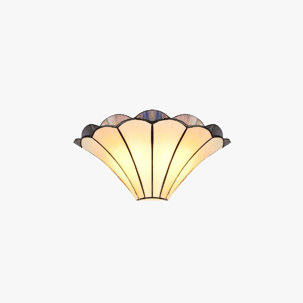 Beige Flower Shaped Glass Wall Lamp