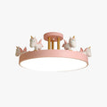 Nova Halo Round Semi Flush Ceiling Light for Living Rooms