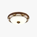 Vintage Brass Flush Mount Ceiling Light With Floral Design
