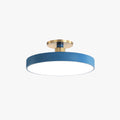 Slim Round Flush Mount Ceiling Light In Black White Gold Dusty Blue