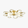 Aurelia Glass Bubbles Metal Flush Mount Ceiling Light Black Gold