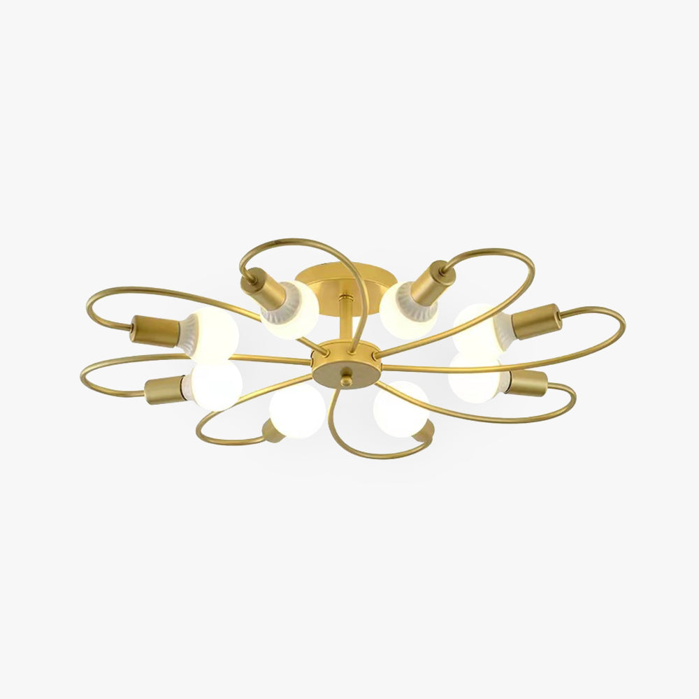 Aurelia Glass Bubbles Metal Flush Mount Ceiling Light Black Gold