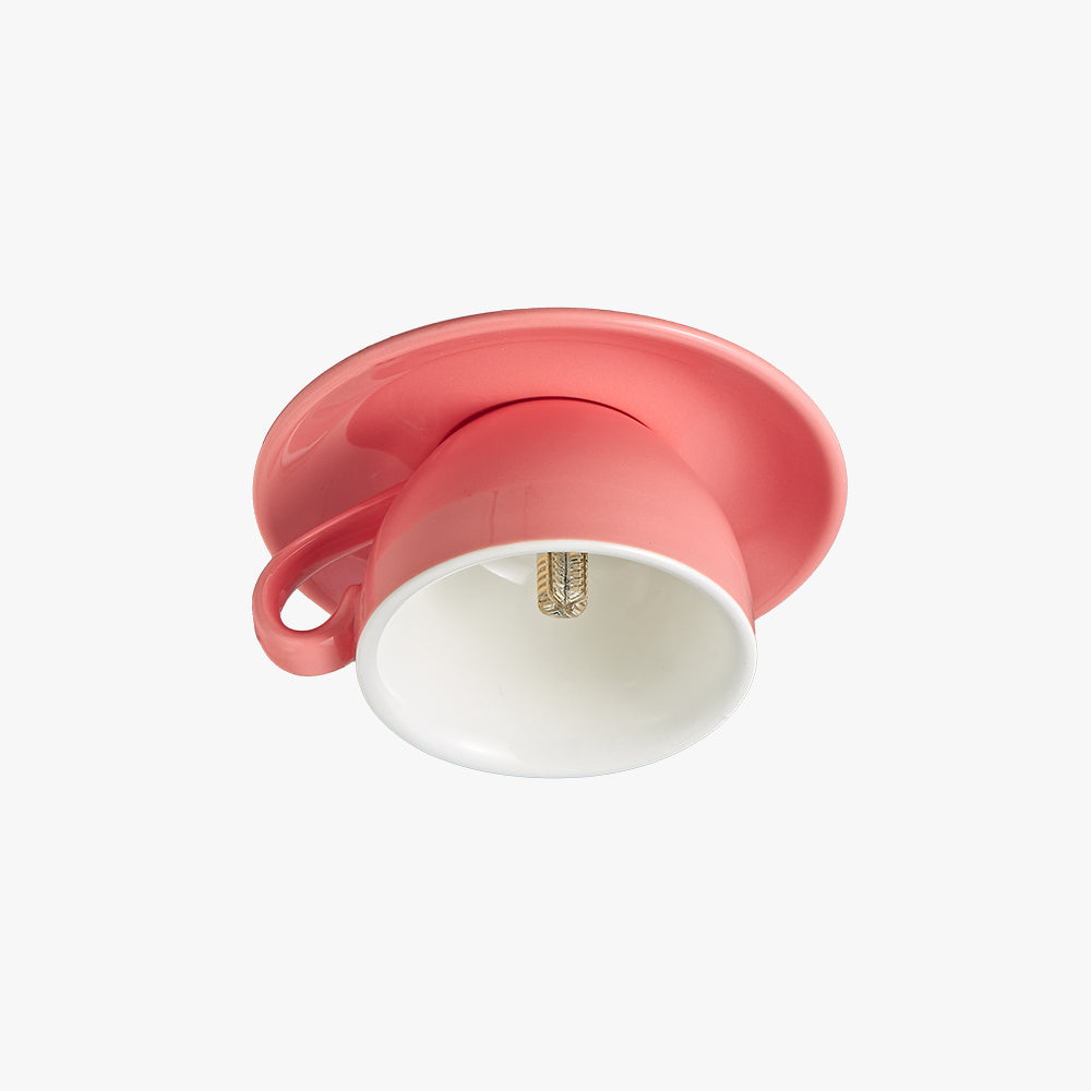 Luna Ceramic Flush Ceiling Light For Bedroom And Living Rooms