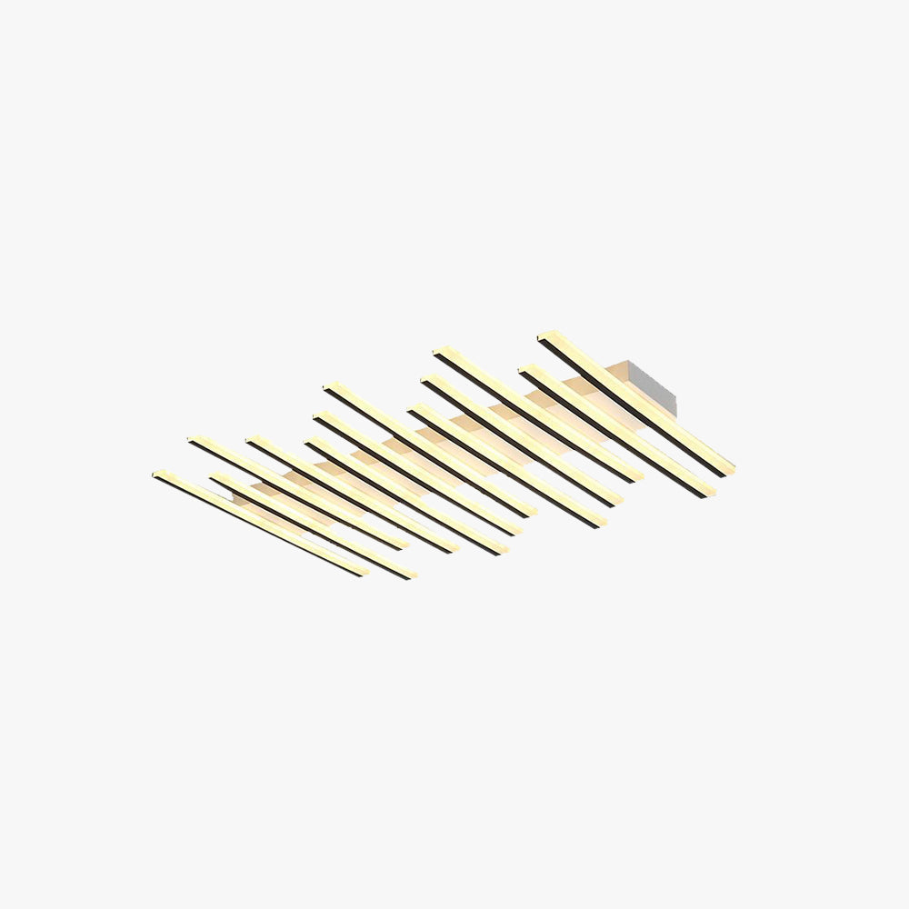 Arisha Modern Linear Wave Flush Mount Ceiling Light Black