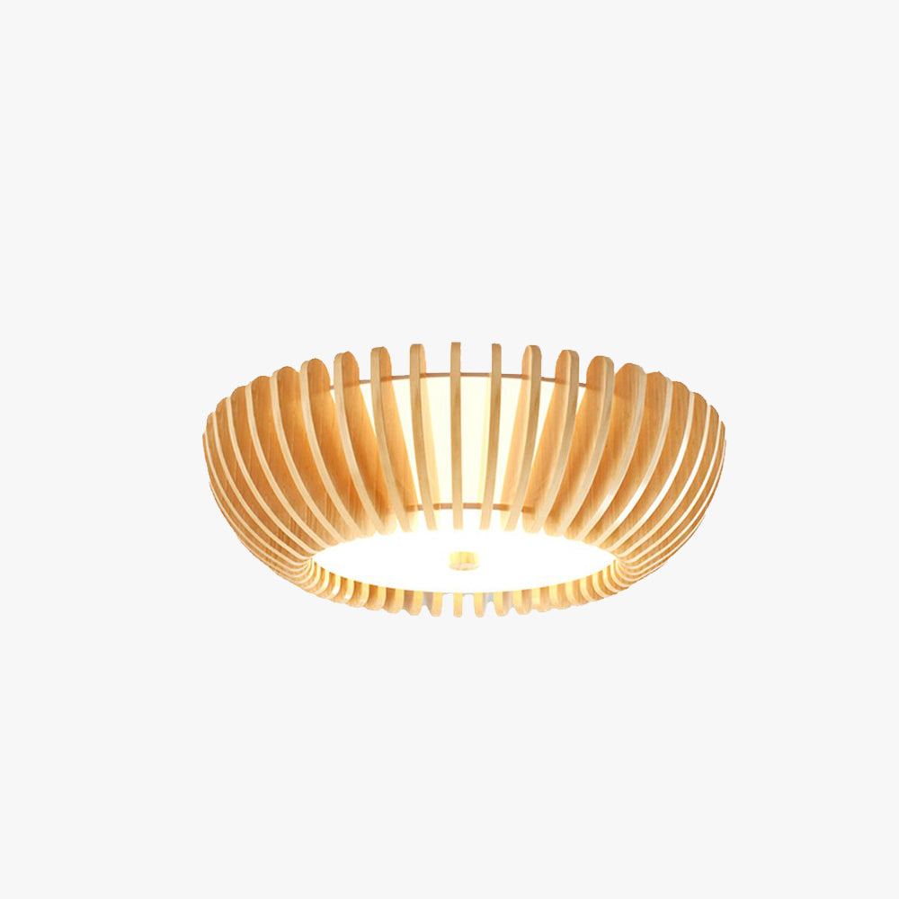 Aurora Wood And Acrylic Round LED Ceiling Light