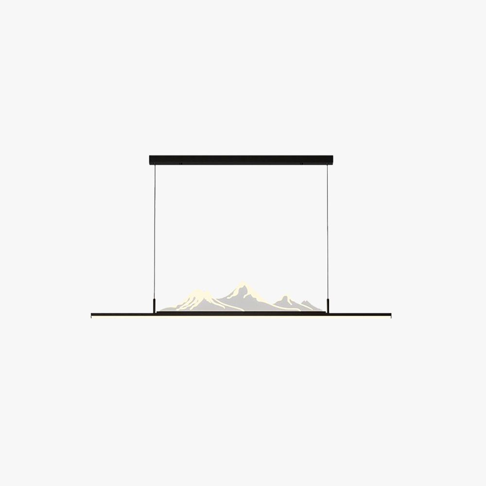 Dimmable Mountain Shape LED Pendant Light Black Gold