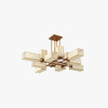 Square Retro Pendant Light Metal and Fabric for Living Rooms