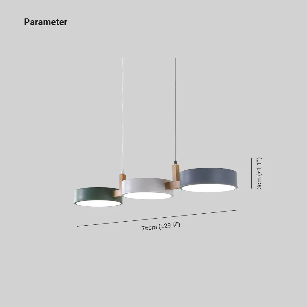 Three-Head Circular LED Pendant Light for Living Rooms