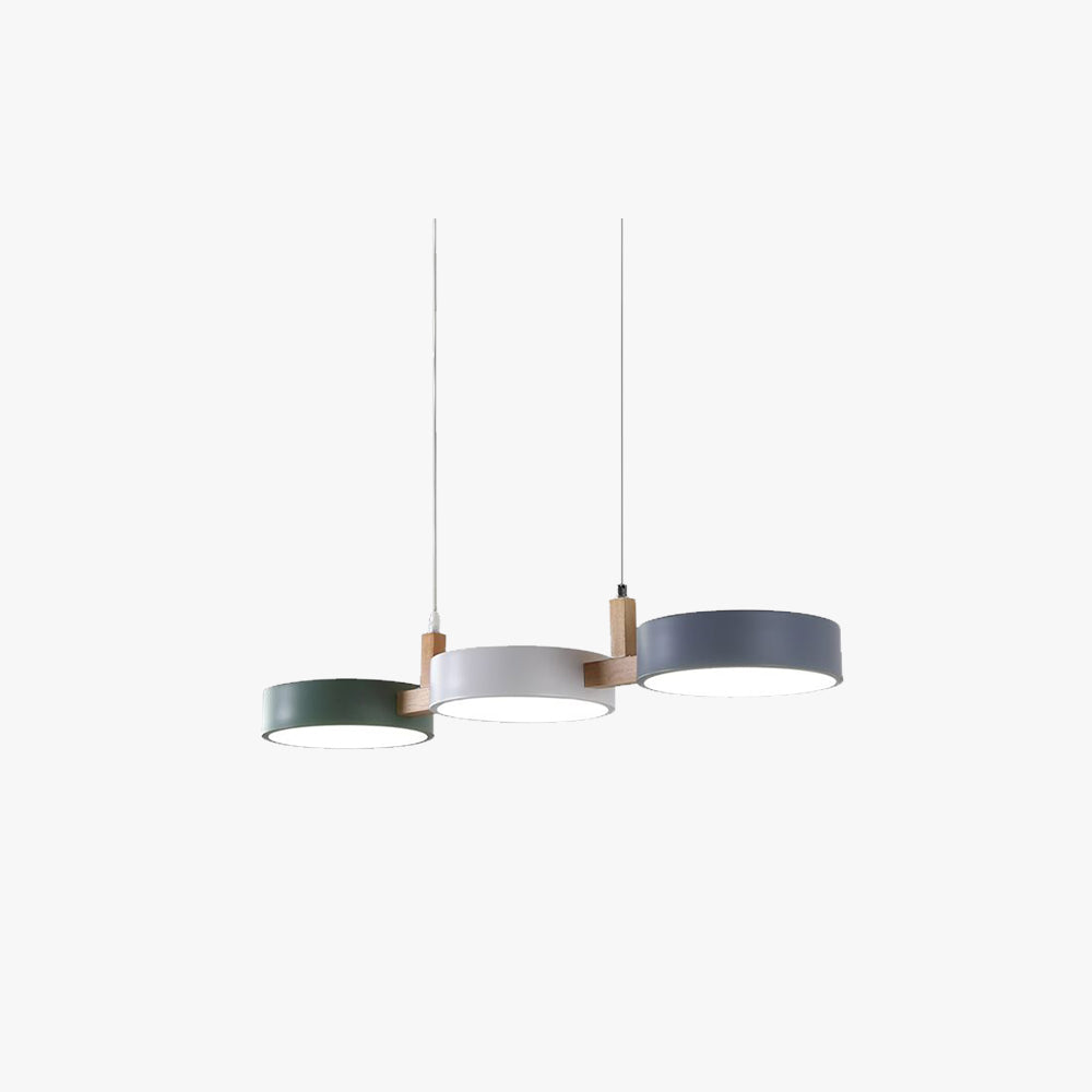 Three-Head Circular LED Pendant Light for Living Rooms