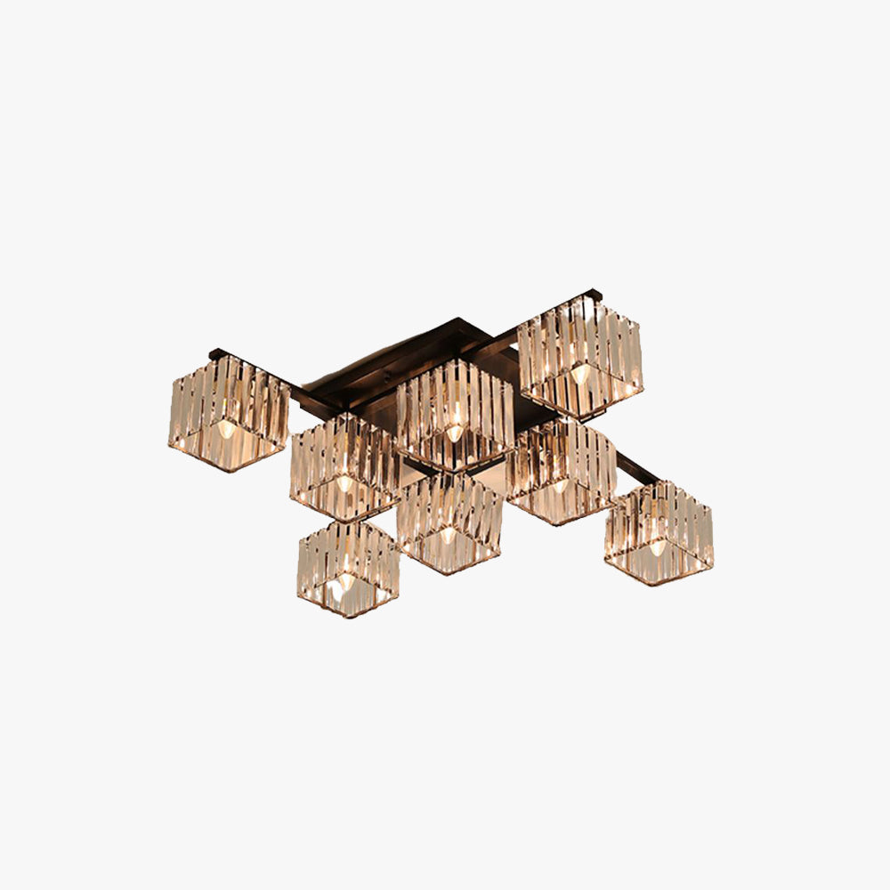 NovaLume Arc Flush Mount Ceiling Light Black And Gold