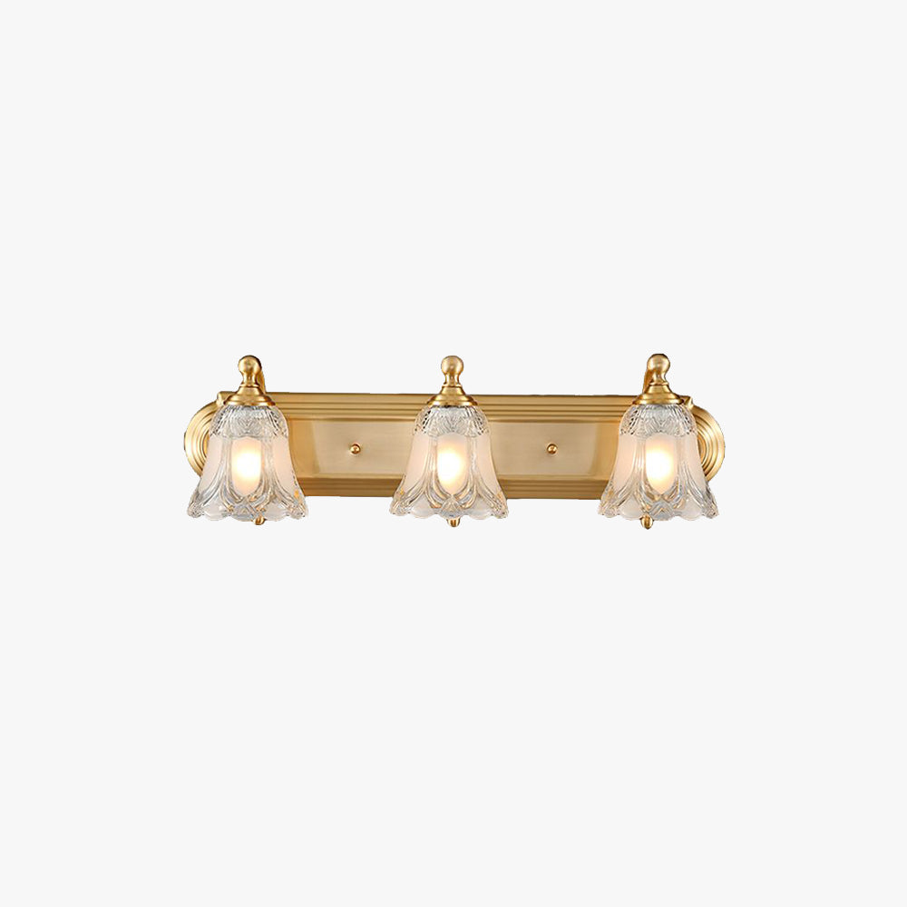 Handcrafted Floral Gold Metal Vanity Wall Lamp