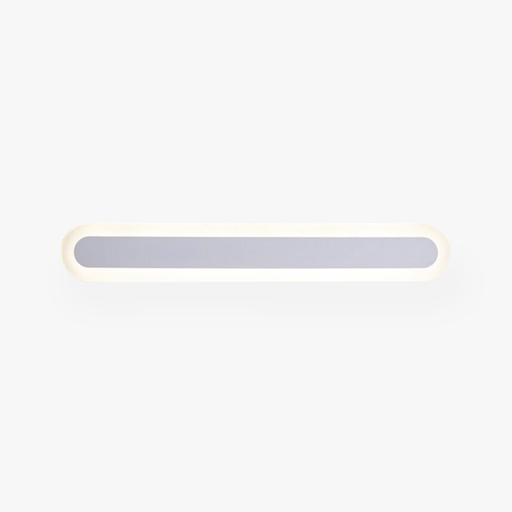White Brown Linear Vanity Wall Light With Metal Frame For Bathroom